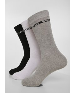 Ponožky // Mister tee Fuck Off Socks 3-Pack black/grey/white