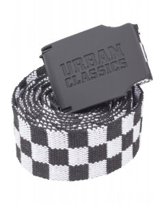 Pánsky opasok // Urban classics UC Canvas Belt Checkerboard 150cm black/white
