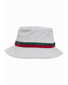 Klobúk // Flexfit Stripe Bucket Hat white/firered/green