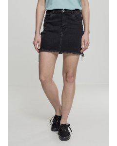 Dámska sukňa // Urban classics Ladies Denim Lace Up Skirt black washed