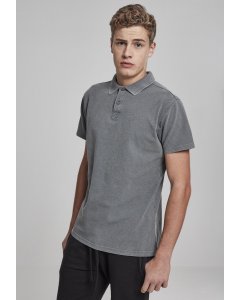 Pánske tričko krátky rukáv // Urban Classics Garment Dye Pique Poloshirt grey