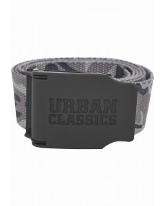 Pánsky opasok // Urban classics Woven Belt Rubbered Touch UC grey camo