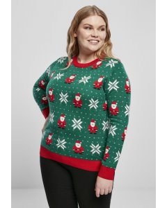 Dámsky pulóver // Urban classics Ladies Santa Christmas Sweater x-masgreen