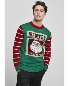 Urban classics  Wanted Christmas Sweater x-masgreen/white