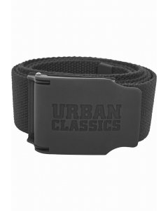 Pánsky opasok // Urban classics Woven Belt Rubbered Touch UC black