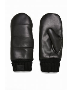 Urban classics Puffer Imitation Leather Gloves black