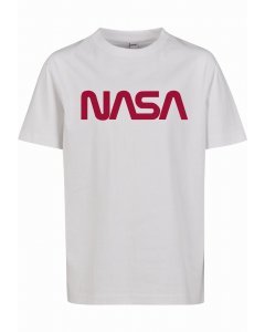 Detské tričko // Merchcode Kids NASA Worm Logo Tee white