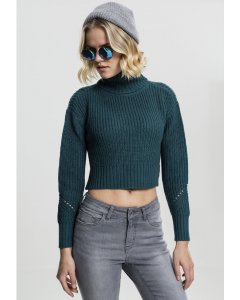Dámsky sveter // Urban classics Ladies HiLo Turtleneck Sweater teal