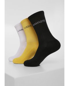 Ponožky // Urban classics Wording Socks 3-Pack black/white/yellow