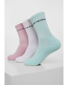 Ponožky // Urban classics Wording Socks 3-Pack mint/rose/white