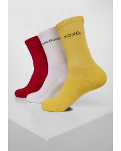 Ponožky // Urban classics Wording Socks 3-Pack yellow/red/white