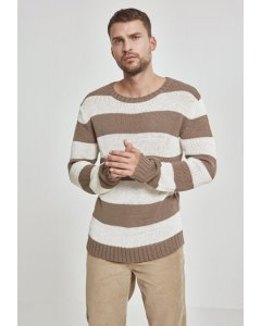 Pánsky pulóver // Urban Classics Striped Sweater beige/offwhite