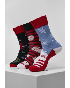 Ponožky // Urban classics Santa Ho Christmas Socks 3-Pack multicolor