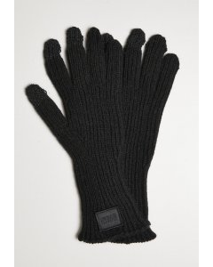 Urban classics Knitted Wool Mix Smart Gloves black