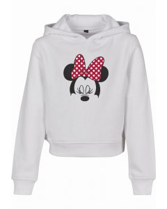 Detská mikina // Mister tee Kids Minnie Mouse Bow Cropped Hoody white
