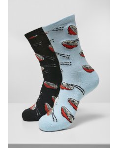 Ponožky // Mister tee Ramen Socks 2-Pack black/lightblue