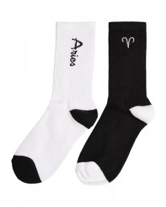 Urban Classics / Zodiac Socks 2-Pack black/white aries