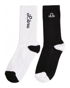 Urban Classics / Zodiac Socks 2-Pack black/white libra