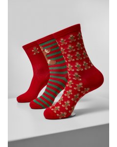 Ponožky // Urban classics Christmas Gingerbread Lurex Socks 3-Pack multicolor