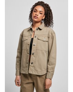 Dámska bunda // Urban classics Ladies Oversized Shirt Jacket khaki