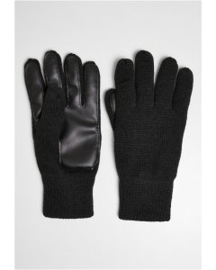 Rukavice // Urban Classics Synthetic Leather Knit Gloves black