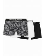 Pánske boxerky // Urban classics Organic Boxer Shorts 3-Pack tron aop+white+black