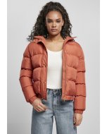 Dámska bunda do pásu // Urban classics Ladies Hooded Puffer Jacket redearth