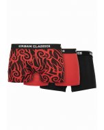 Pánske boxerky // Urban classics Organic Boxer Shorts 3-Pack tribal aop+popred+black