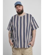 Pánske tričko krátky rukáv // Urban classics Printed Oversized Bold Stripe Tee vintageblue