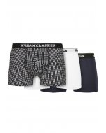 Pánske boxerky // Urban classics Organic Boxer Shorts 3-Pack minimal aop+white+navy