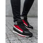 Men's casual sneakers T358 - black/red