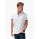 Men's plain polo shirt S1382 - white