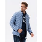Men's mid-season quilted jacket C528 - light blue