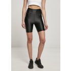 Dámske legíny // Urban classics Ladies Highwaist Shiny Metalic Cycle Shorts 2-Pack black+duskrose