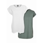 Dámske tričko krátky rukáv // Urban classics Ladies Extended Shoulder Tee 2-Pack