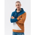 Men's hoodie B1050 - camel/blue