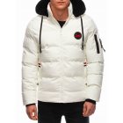 Men's winter quilted jacket C613 - ecru