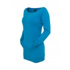 Dámsky pulóver // Urban classics Ladies Long Crewneck turquoise