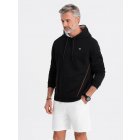 Men's hoodie with zippered pocket - black V4 OM-SSNZ-22FW-006