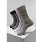 Ponožky // Urban classics Stripes and Dots Socks 5-Pack blk/h.grey/wht