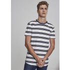 Pánske tričko krátky rukáv // Urban Classics Double Stripe Long Shaped Tee offwhite/navy