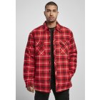 Pánska bunda // Urban classics Plaid Quilted Shirt Jacket red/black