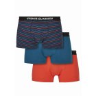 Pánske boxerky // Urban classics Boxer Shorts 3-Pack mini stripe aop+boxteal+boxora