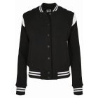 Dámska mikina college // Urban classics Ladies Organic Inset College Sweat Jacket black/white