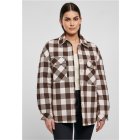 Urban Classics / Ladies Flanell Padded Overshirt pink/brown