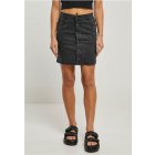 Urban Classics / Ladies Organic Stretch Button Denim Skirt black washed