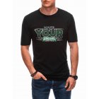 Men's printed t-shirt S1872 - black