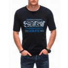 Men's printed t-shirt S1873 - navy blue