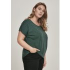 Dámske tričko krátky rukáv // Urban classics Ladies Yarn Dyed Baby Stripe Tee darkfreshgreen/black
