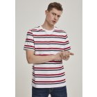 Pánske tričko krátky rukáv // Urban Classics Yarn Dyed Skate Stripe Tee white/red/midnightnavy